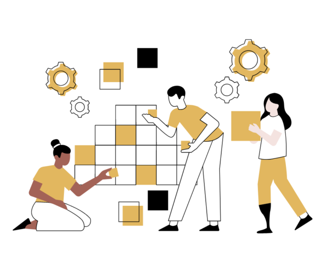 People building a plan