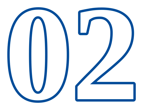 Zzeem Numeral 02 | Zzeem | Zzeem the Number 02 in Bold White with a Blue Outline or Stroke (digits 0 and 2).