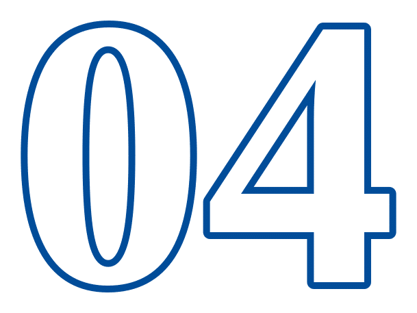 Zzeem Numeral 04 | Zzeem | Zzeem Large Digits '04' in White with a Blue Outline.